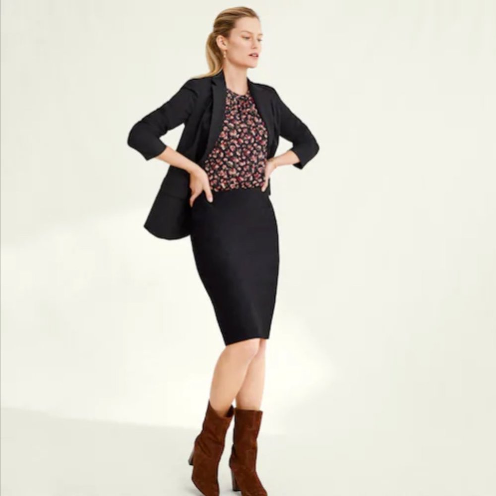 Chaps Skirt Black Weekday Ready Pull-On Straight 8
